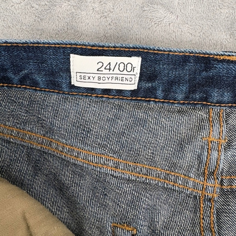 Gap Jeans Womens 24/00r (Fits 27x28) Blue Sexy Boyfriend 1969 Distressed Relaxed - Picture 7 of 11